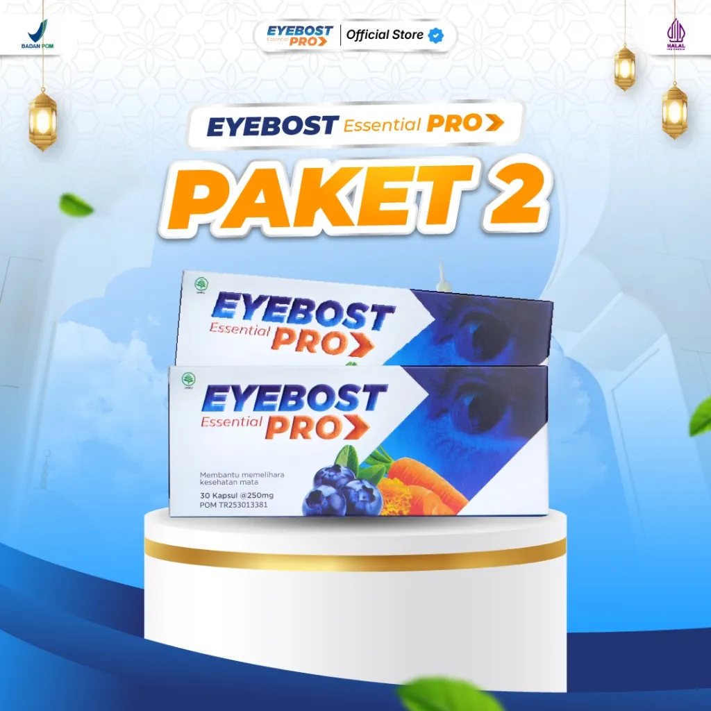Eyebost Pro 2 Box - Suplemen Mata Minus Buram Vitamin Obat Mata Herbal Isi 60 Kapsul