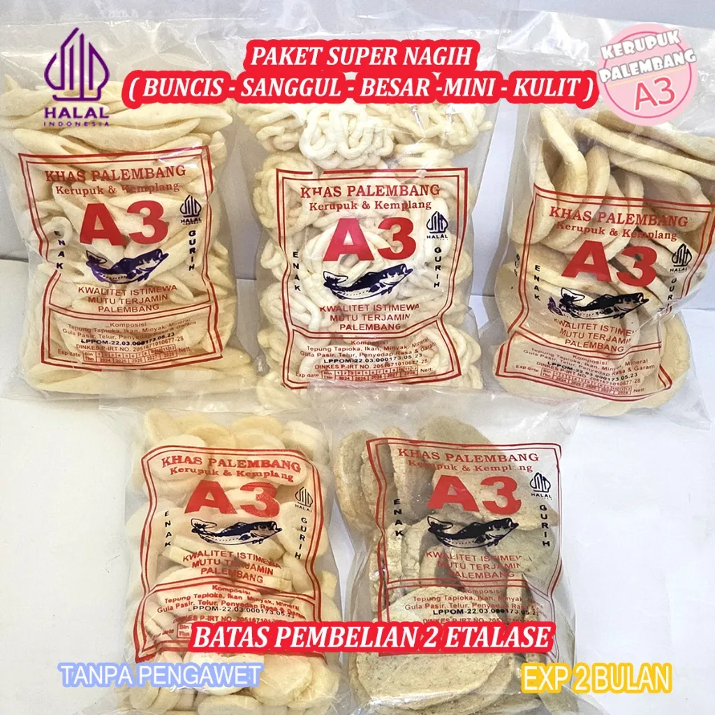 PAKET SUPER NAGIH KERUPUK 5 BUNGKUS KHAS PALEMBANG