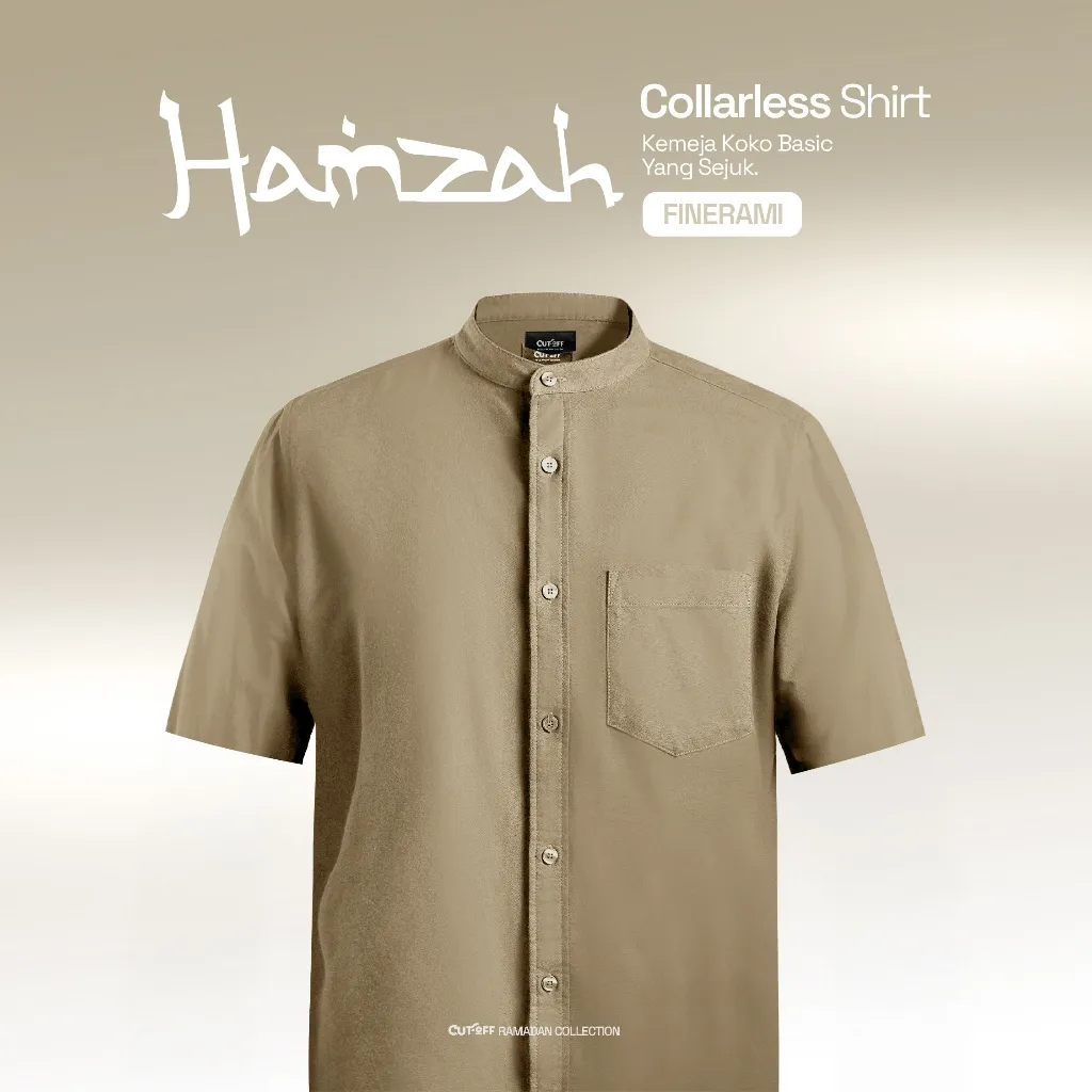 CUTOFF Hamzah Kemeja Koko Rami Basic Polos Pria Pendek New Colors