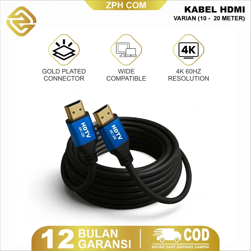 Zph Kabel HDMI to HDMI 2.0 Support UHD 4K/2K, Kabel HDTV Premium