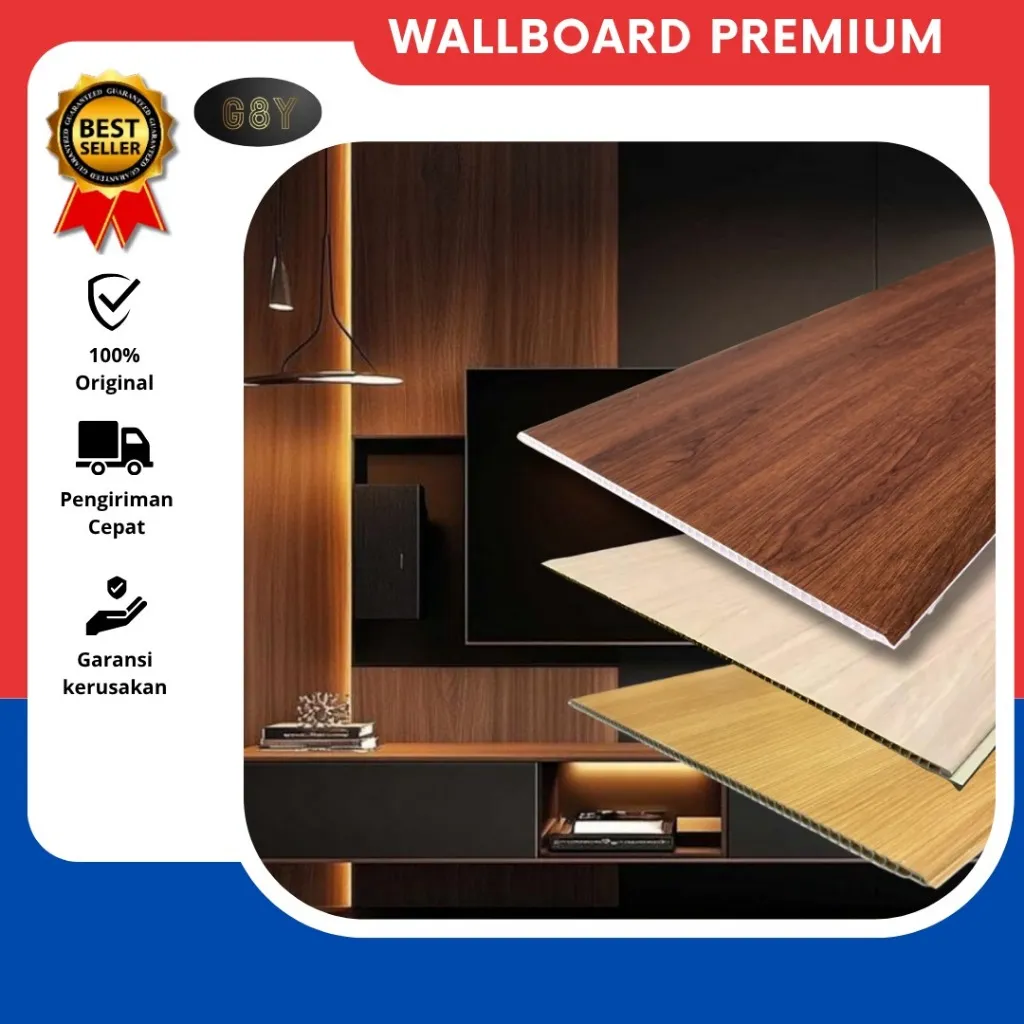 Wallboard WPC / Wallboard Panel PVC /  Wallboard murah ukuran 40 cm x 2.9 m