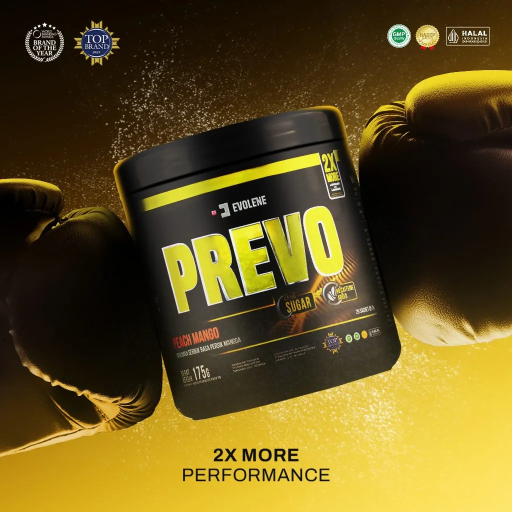 Evolene New Prevo 25 Serving/175gr - Pre-Workout -  2x More Performance - Energy Drink Halal dan BPOM