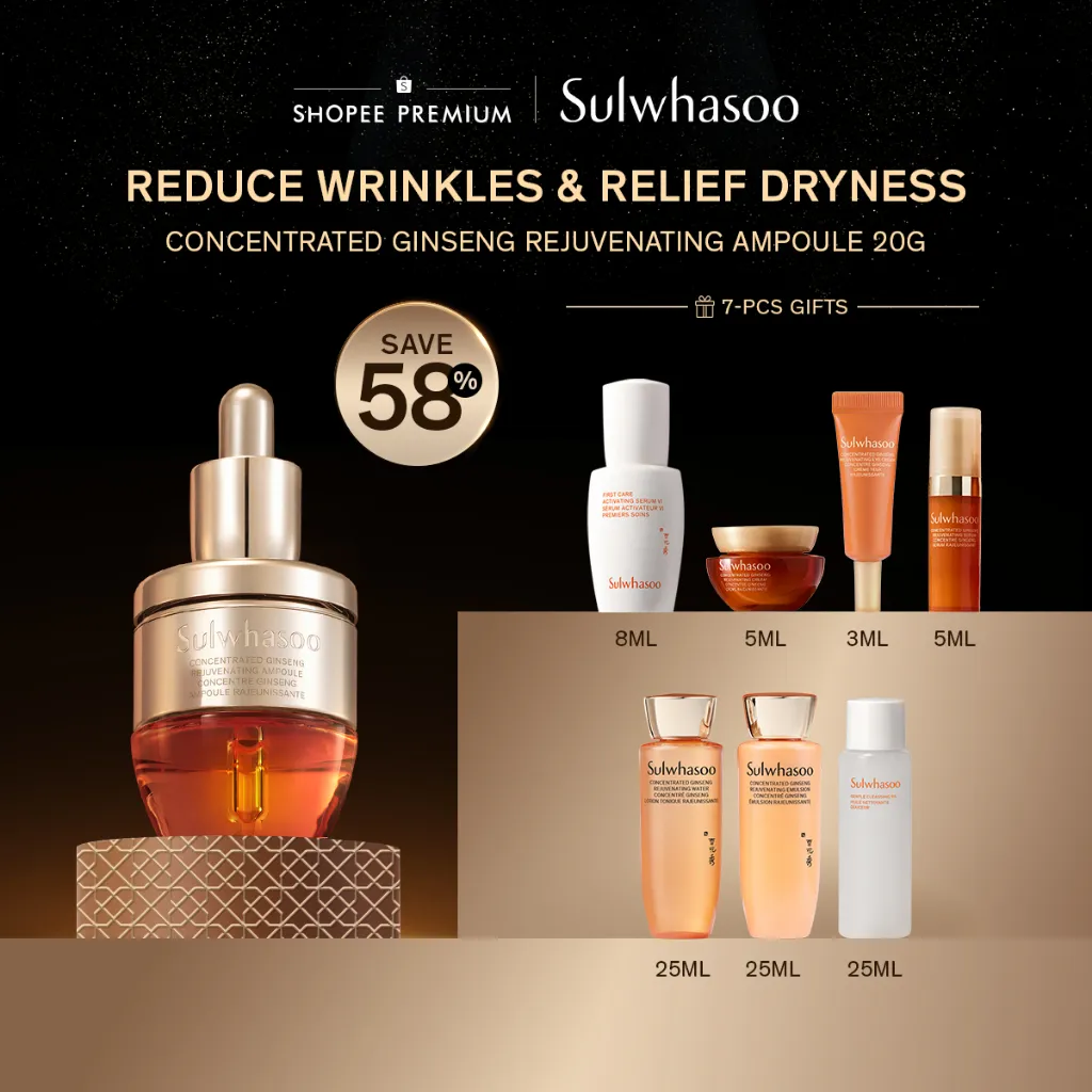 [3.3 Special Set] Sulwhasoo Concentrated Ginseng Rejuvenating Ampoule 20gr - Skincare, Perawatan Wajah, Ampul, Anti Aging, Regenerating, Strengthening