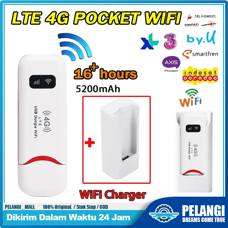 Modem WIFI USB 4G Dukungan Semua Operator Kartu SIM 150 Mbps Modem USB Mifi COD Dukungan 10 Perangkat INT H760R