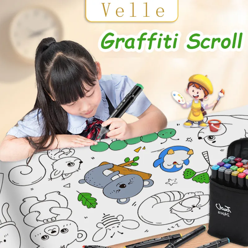 VELLE Graffiti Scroll Kertas Mewarnai Jumbo Anak / Kertas Mewarnai / Coloring Roll Paper