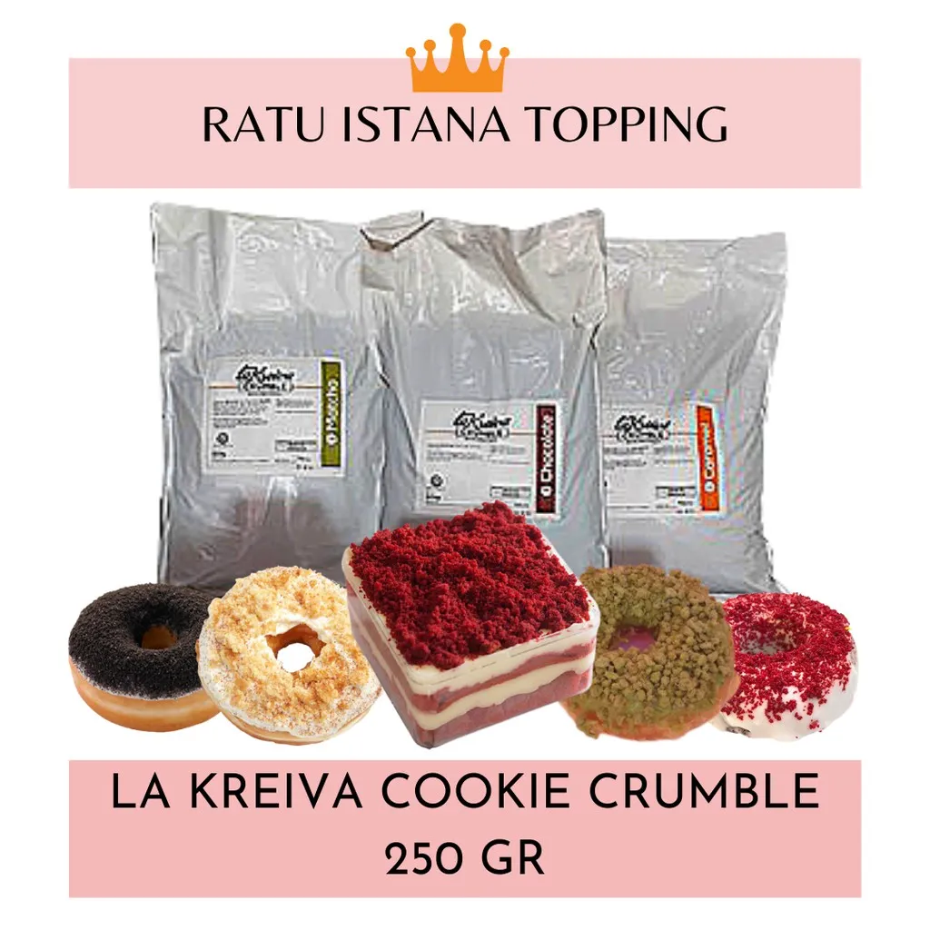 LA KREIVA FINE CRUMBLE (REPACK) 250 GR-COOKIE CRUMBLE-TOPPING DONAT-TOPING PISANG COKLAT