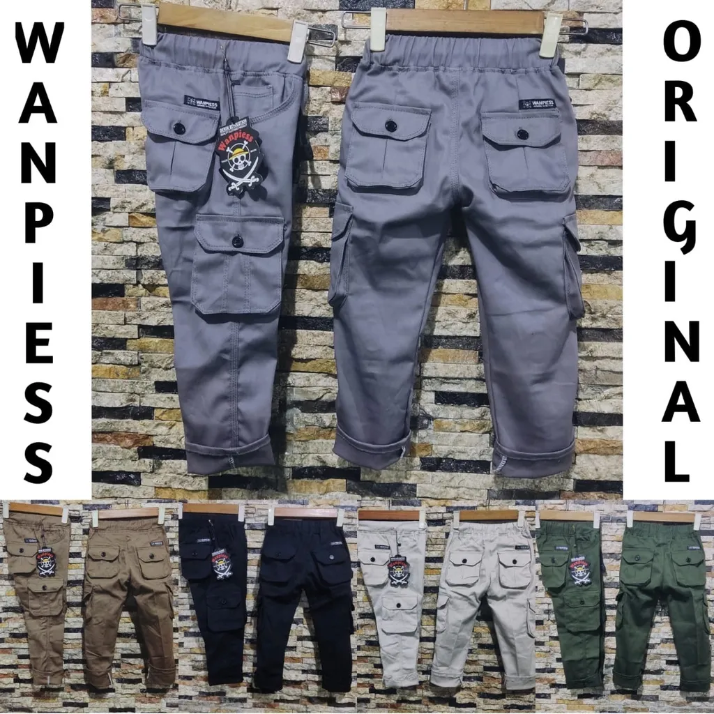 Celana Panjang Anak Cargo Umur 1-12 Tahun | KAIN TWILL STRECTH PREMIUM