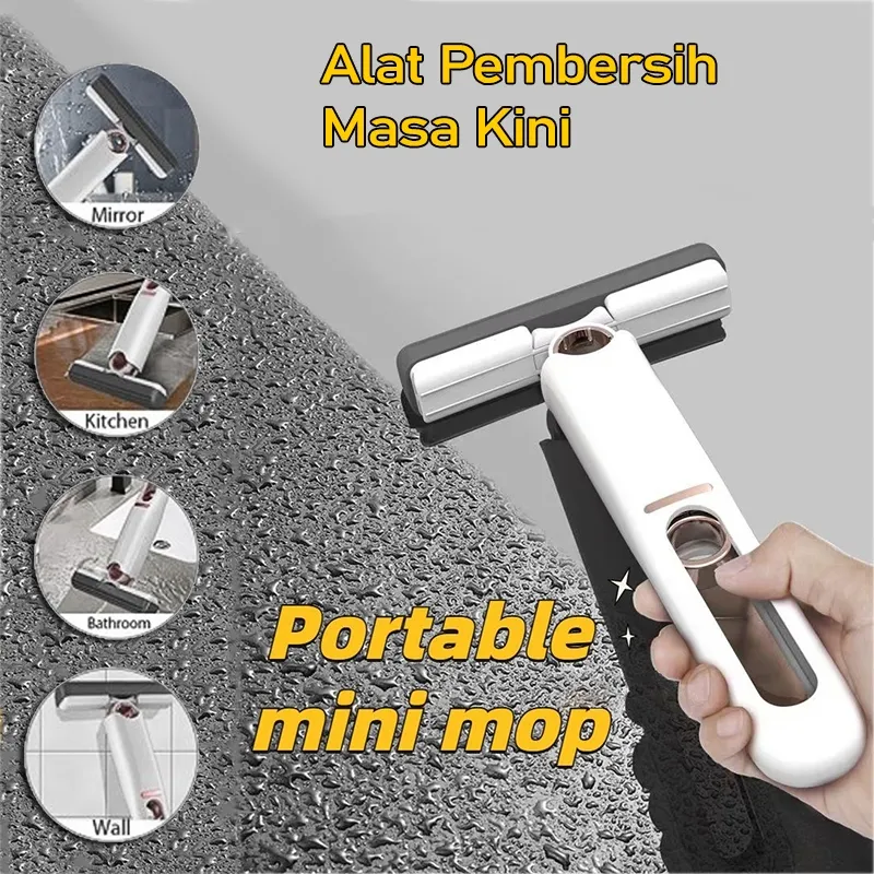 Alat Pel Mini Mop Portable Lipat Mop Pembersih Ruangan /Kaca Cleaning Tool