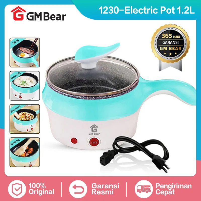 GM Bear Panci Listrik Serbaguna 1.2 Liter P0259 - Electric Cooking Pot Panci Listrik Low Watt