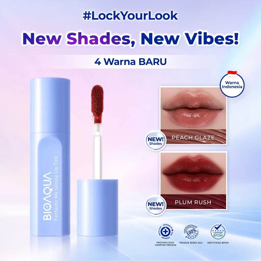 [Transfer-proof] BIOAQUA Cosmetics Liptint tahan lama dan anti air Fantastic Me Glossy ​lipstik Glaze Jelly Lip Tint mini Soft  Watery Tahan Lama Dan Anti Air 12 Jam