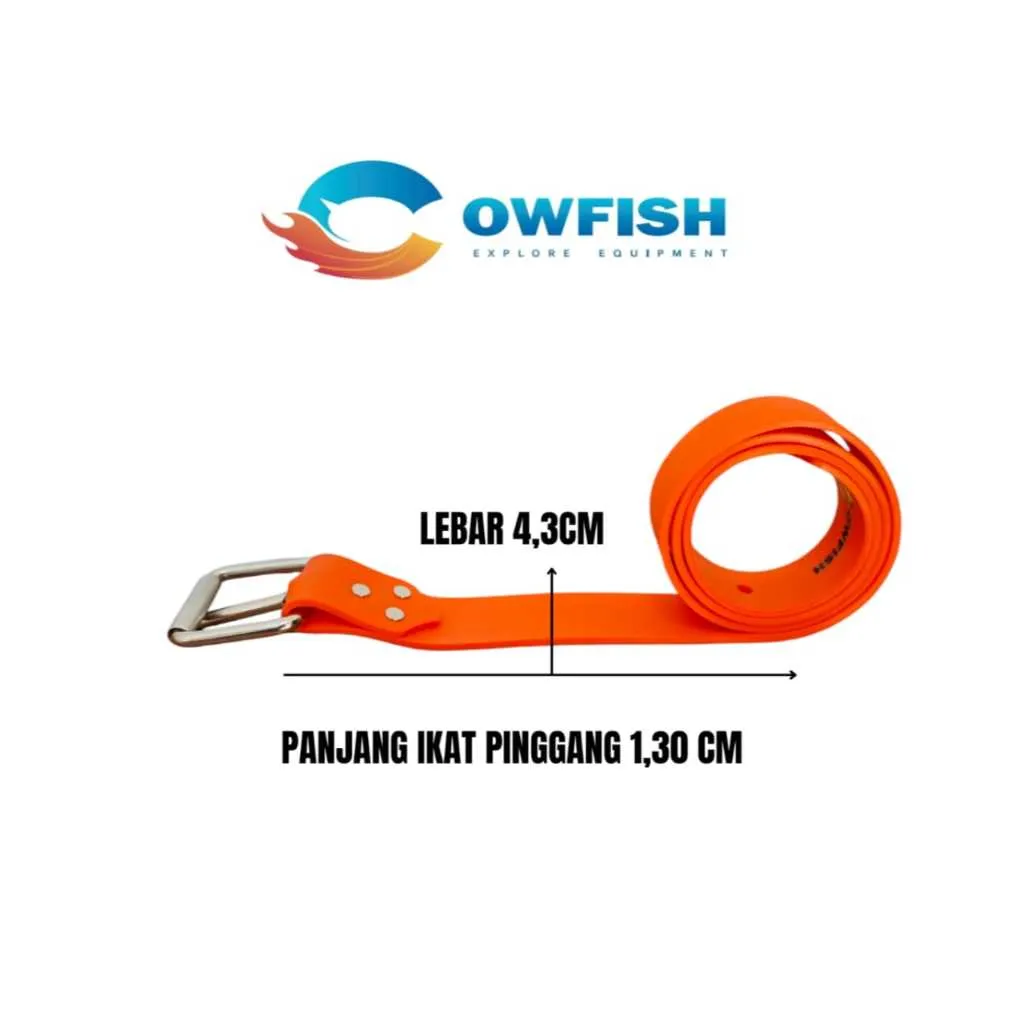cowfish Sabuk Pemberat Diving Freediving 4mm / Weight Belt Rubber Freediving Scuba Diving