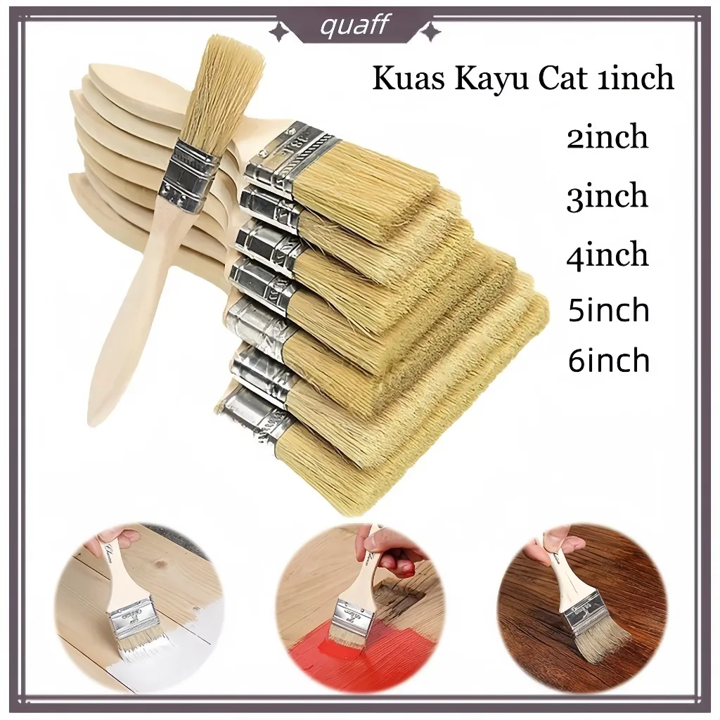 Kuas Cat 1inch 2inch 3inch 4inch 5inch /Kuas Cat Gagang Kayu /Paint Brush Gagang Kayu Serbaguna Besi Tembok /Kuas Cat Cet Besi Dinding
