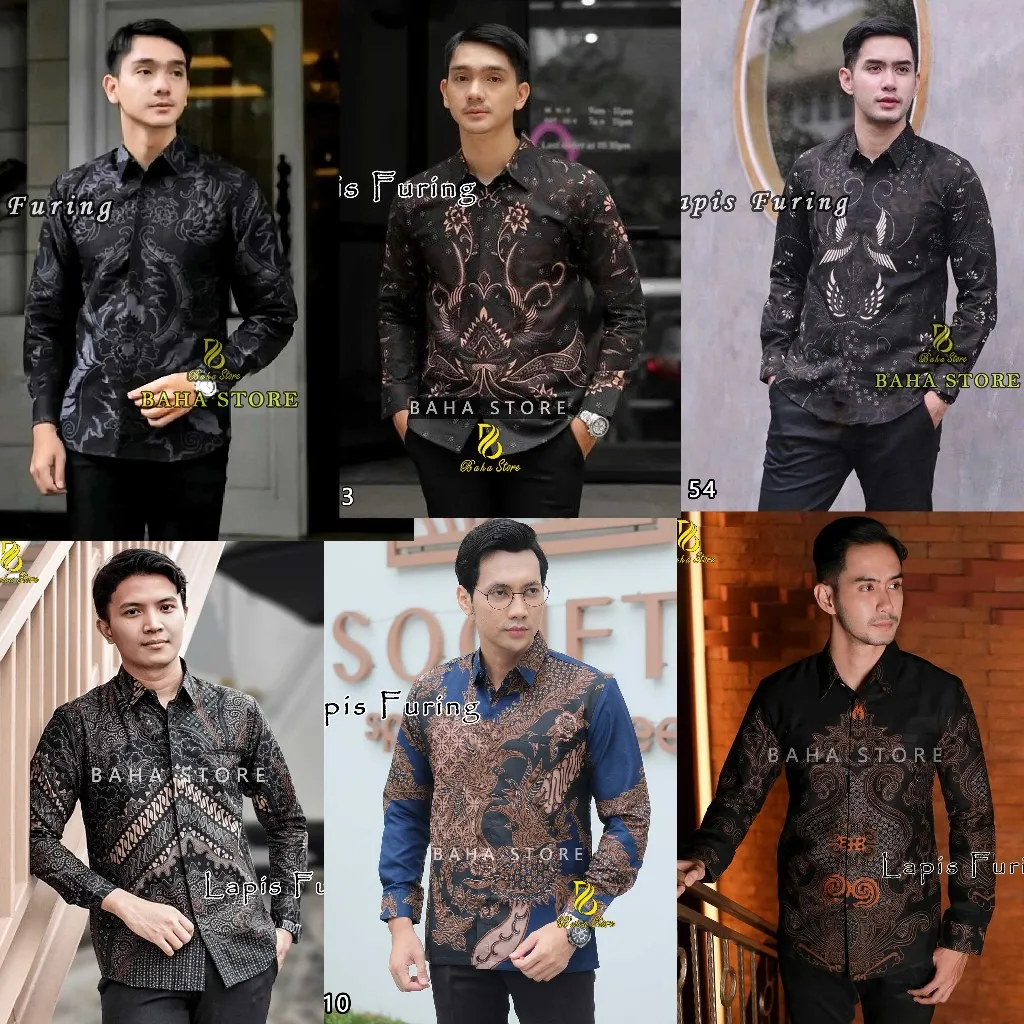 BIG SALE Batik furing Lengan panjang Kemeja Batik Pria M L XL XXL XXXL BAJU BATIK PRIA