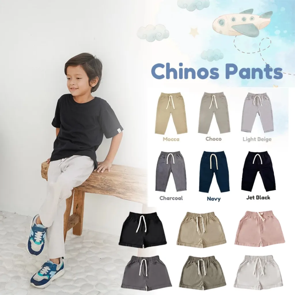 LIBBY Celana Chinos Panjang Pendek | Bawahan Chino Anak Bayi Laki Laki Cowo Cowok 1 2 3 4 Tahun Libby Baby
