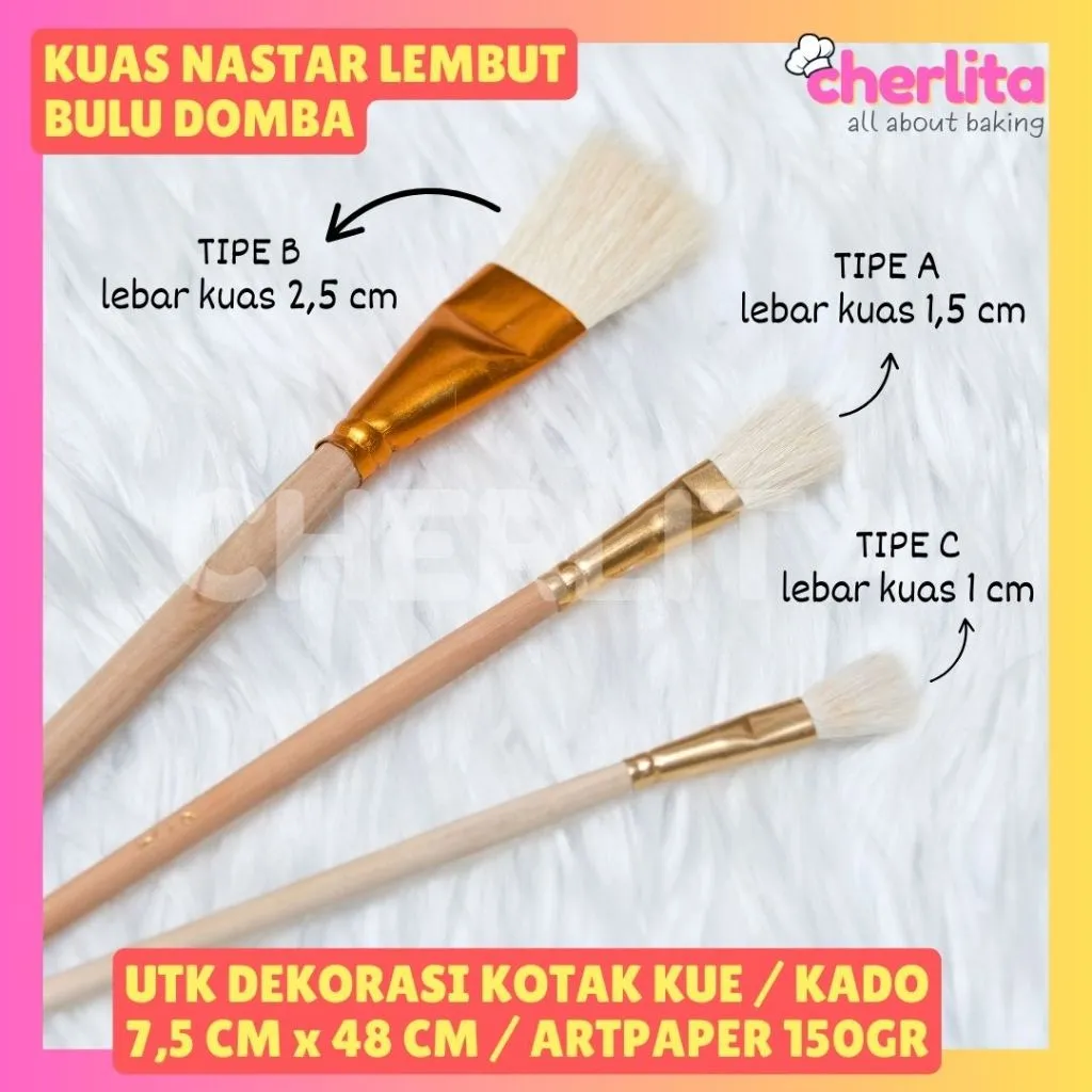 READY Kuas Kue Kering Nastar Bulu Domba Halal Pastry Brush Kuas BBQ Halus