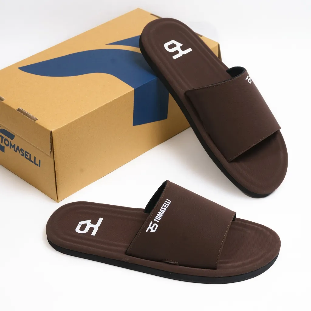Tomaselli Sandal Selop Pria Kasual Vittoria - Coklat