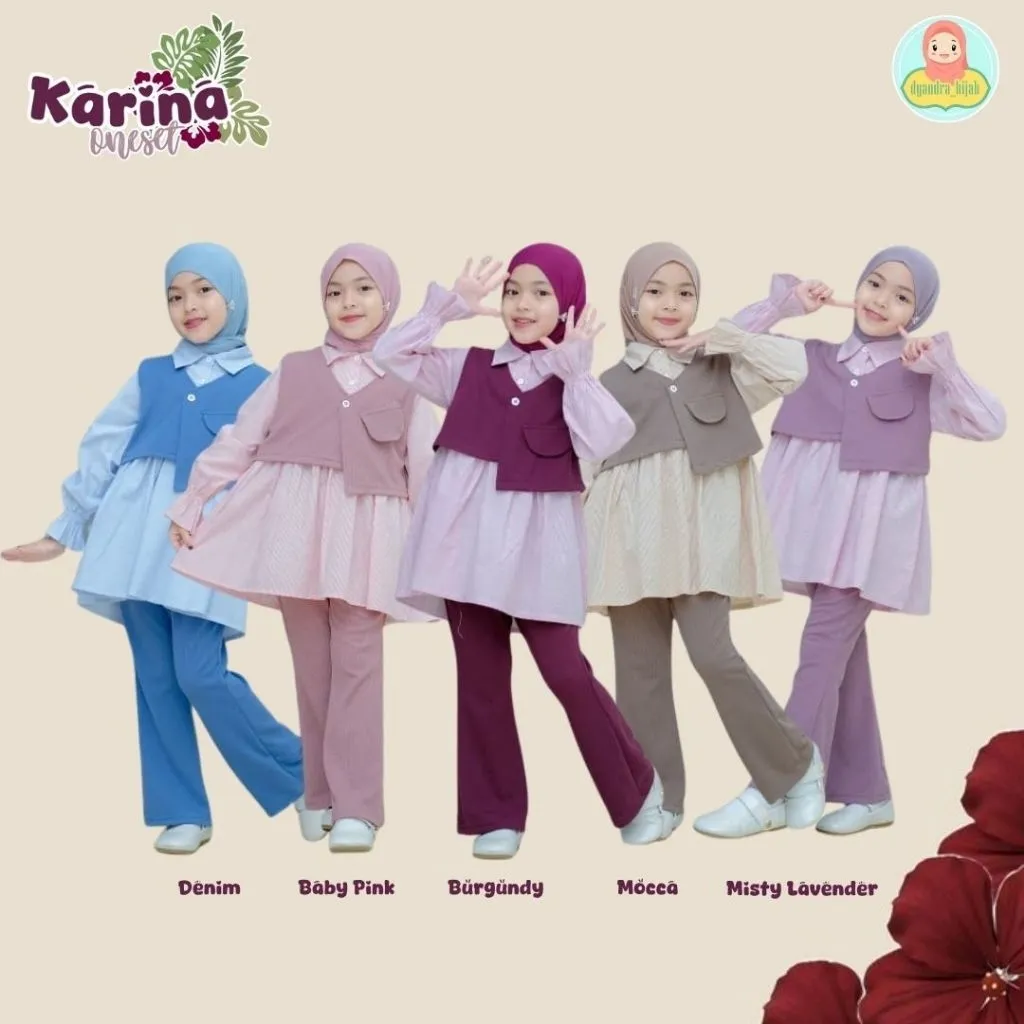 Dyandra Hijab | Karina Oneset Setelan Anak Perempuan Usia 1-10th