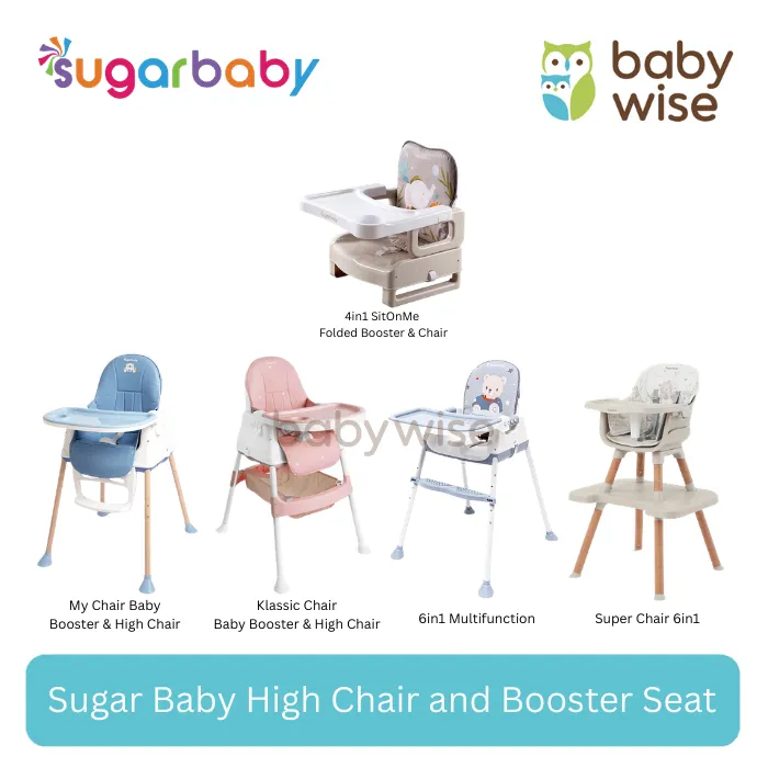 Sugar Baby 4in1 6in1 Multifunction high Chair and Booster Seat - Kursi Makan MPASI Anak Bayi