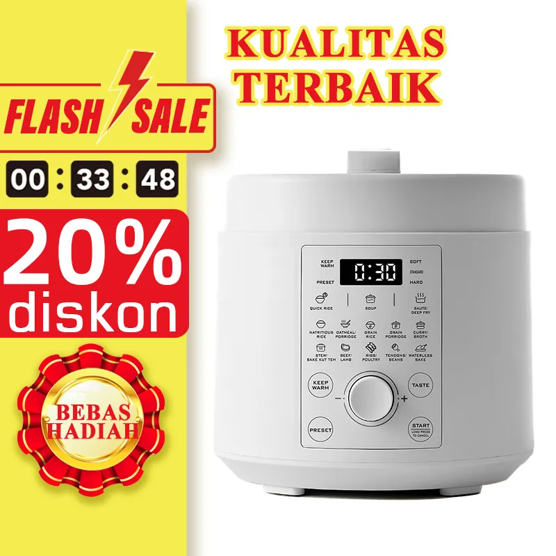 LAHOME Panci Presto Listrik Multifungsi 2.5L/5L Smart ELectric Pressure Cooker Easy Clean Energy Saving Low Watt