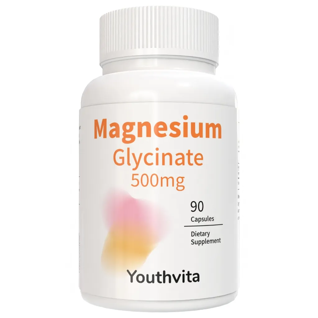 Youthvita Magnesium Glycinate 500mg Suplemen, Kram, sulit tidur, otak berkabut, cemas, 90 Capsules