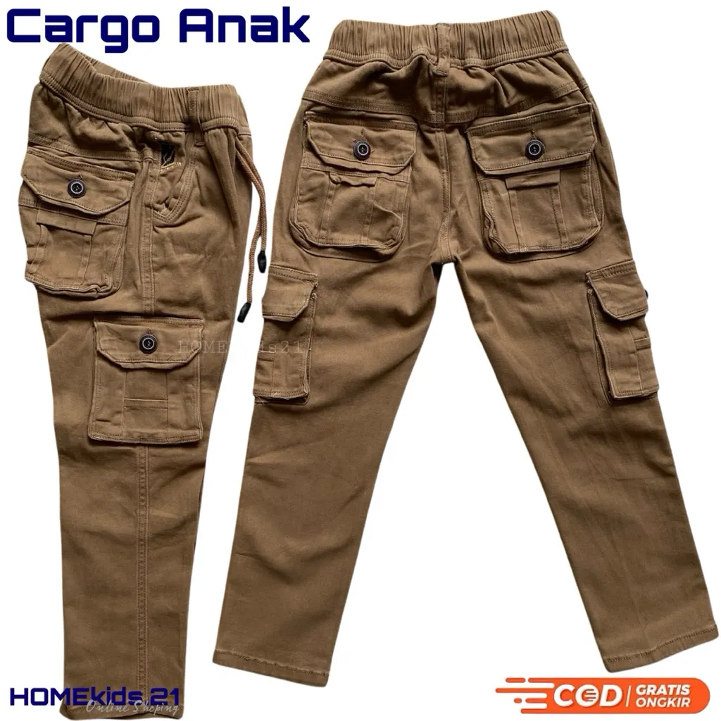 3-12 TAHUN CELANA CARGO PANJANG ANAK LAKI LAKI BAHAN CHINOS KATUN PREMIUM