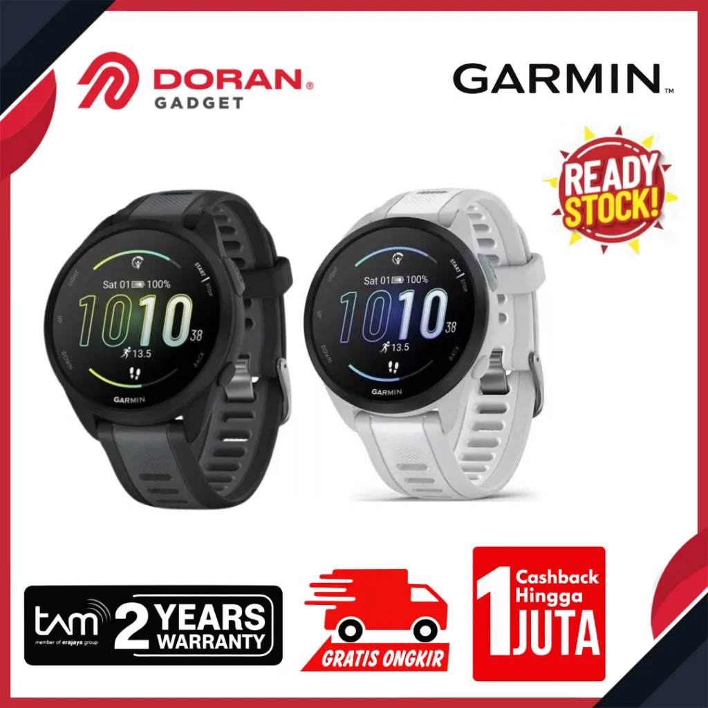 Garmin Forerunner 165 - Garmin FR 165 Amoled Display GPS Watch - Garansi Resmi TAM 2 Tahun