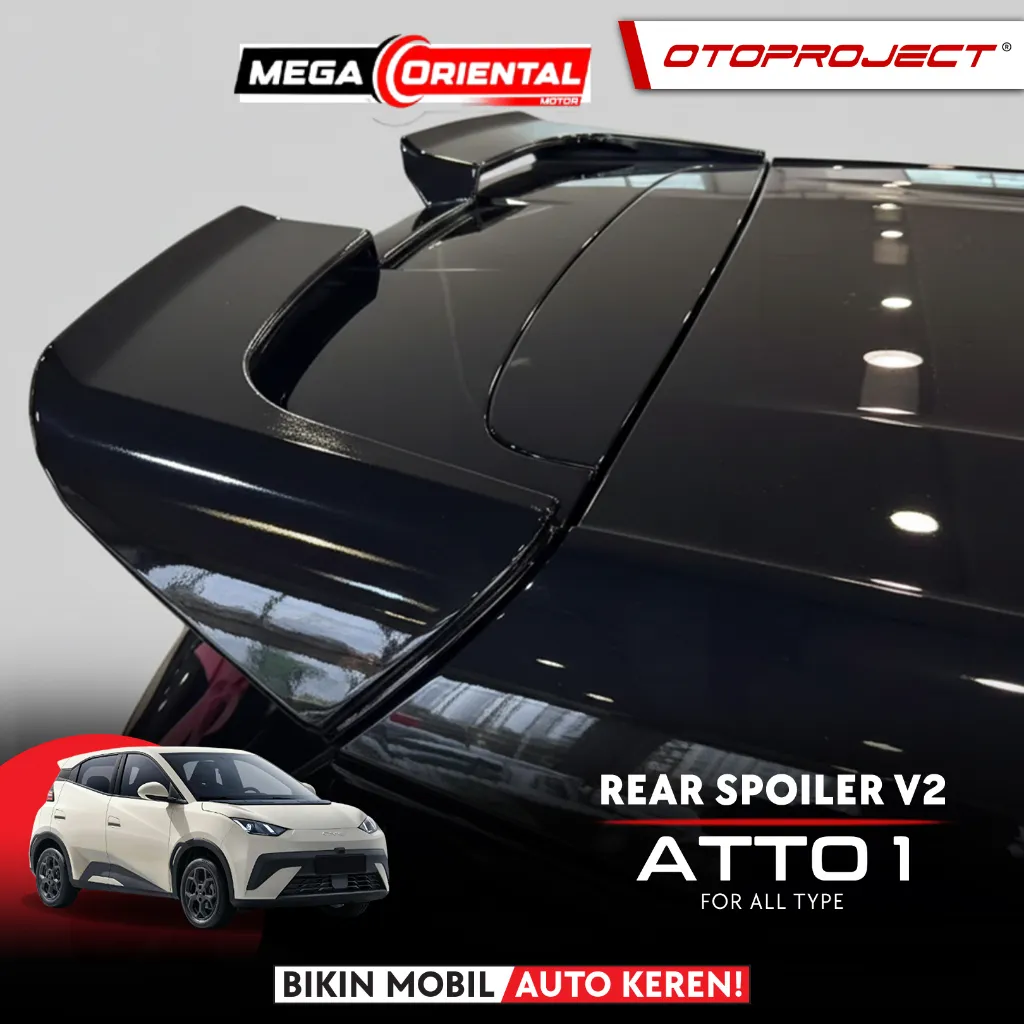 Otoproject - Rear Spoiler BYD Atto 1 V2 For All Type | Spoiler Belakang Atto 1 - Black Glossy