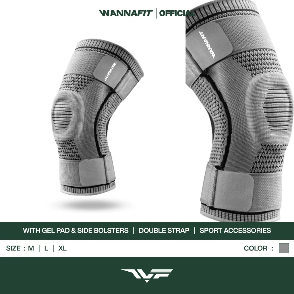 WANNAFIT Knee Support with Spring Gel Pad | Deker Patella Silicone | Alat Pelindung Lutut Olahraga