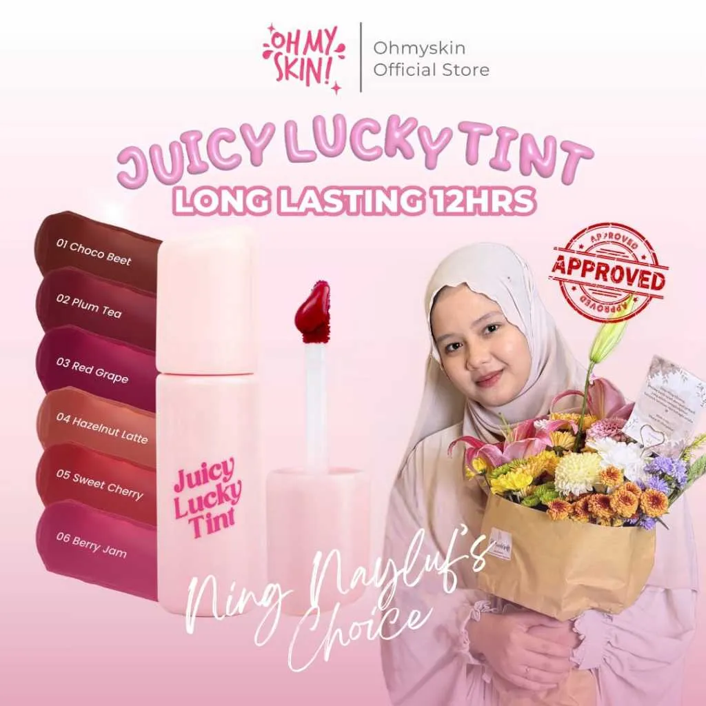 Oh My Skin! Juicy Lucky Tint “GLOSSY, TINTED, STAINING, MOISTURIZING” | Lip Tint Tahan Lama Kosmetik