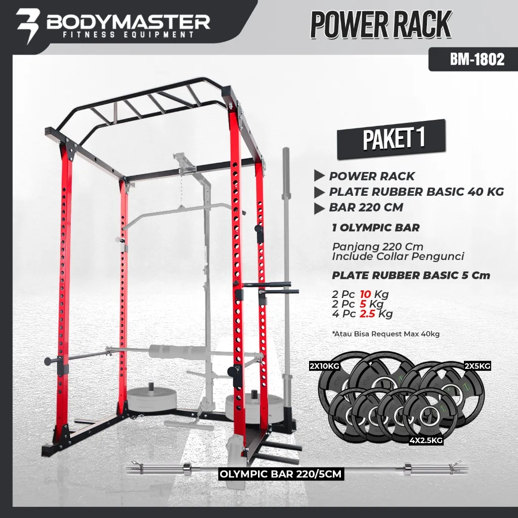 BODYMASTER PAKET Power Rack BM-1802 Home Gym Rack
