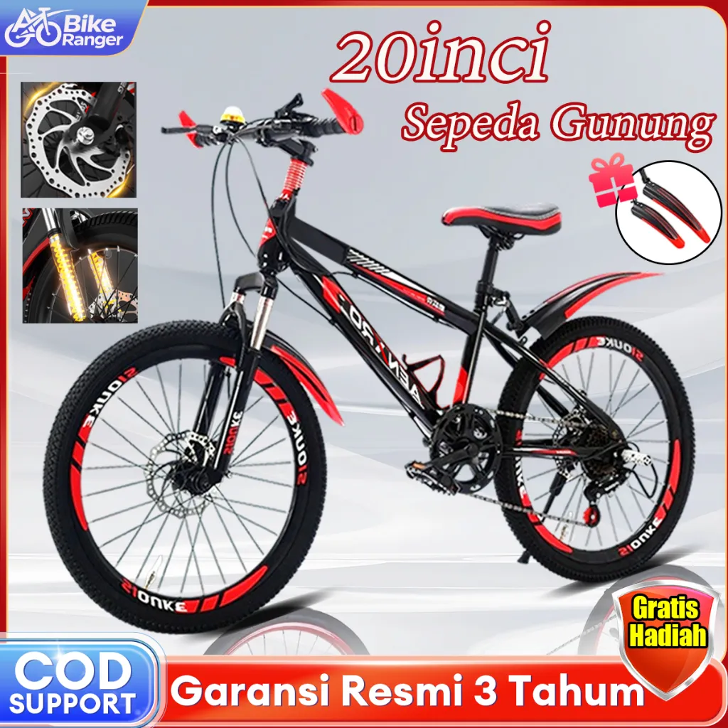 Anchi Sepeda Anak 20 Inci MTB – Rem Cakram & Sistem Suspensi Cocok tinggi badan Garansi 5 Tahun 120–155 cm