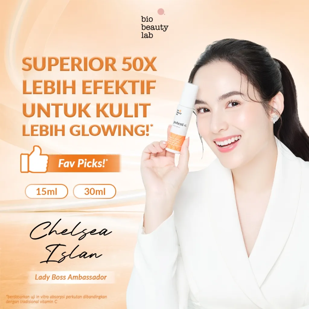 Bio Beauty Lab Potent-C Power Serum Vitamin C THD Ascorbate 15ml/30ml | Serum Wajah Mencerahkan Memudarkan Flek Hitam Serum Brightening Wajah Glowing