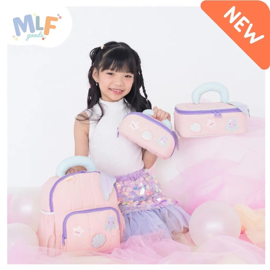 MLF Goods Mermaid Series – Tas Sekolah Anak PAUD TK Motif Mermaid dengan Varian Ransel, Lunch Bag, Pencil Case