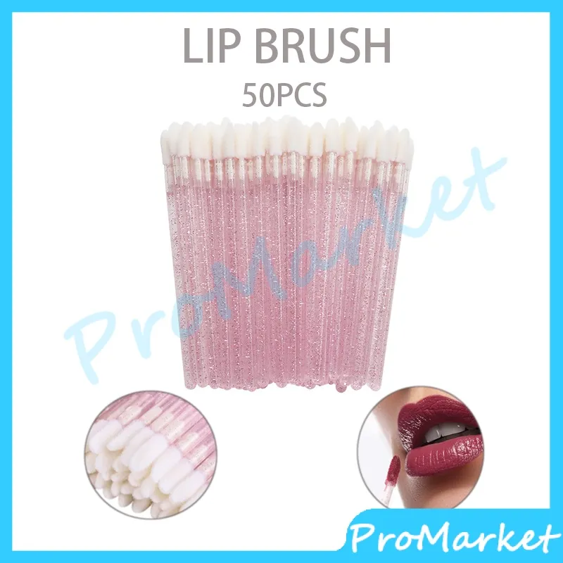 50 PCS Disposable Lip Wand Brush Applicator Lip Brush Lipstick Lip Glossy Kuas Bibir / Aplikator Kuas Lipstik / Lip Gloss Tint Kuas Bibir kosmetik