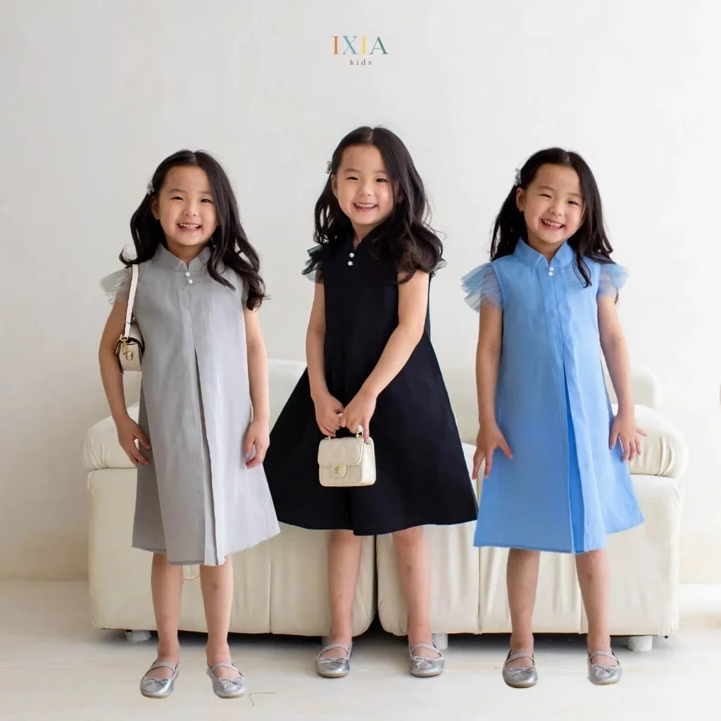 [Ixia Kids] Audrey Dress / Raya 2026 / Baju Dress Couple Ibu Anak Perempuan 1-12 Tahun