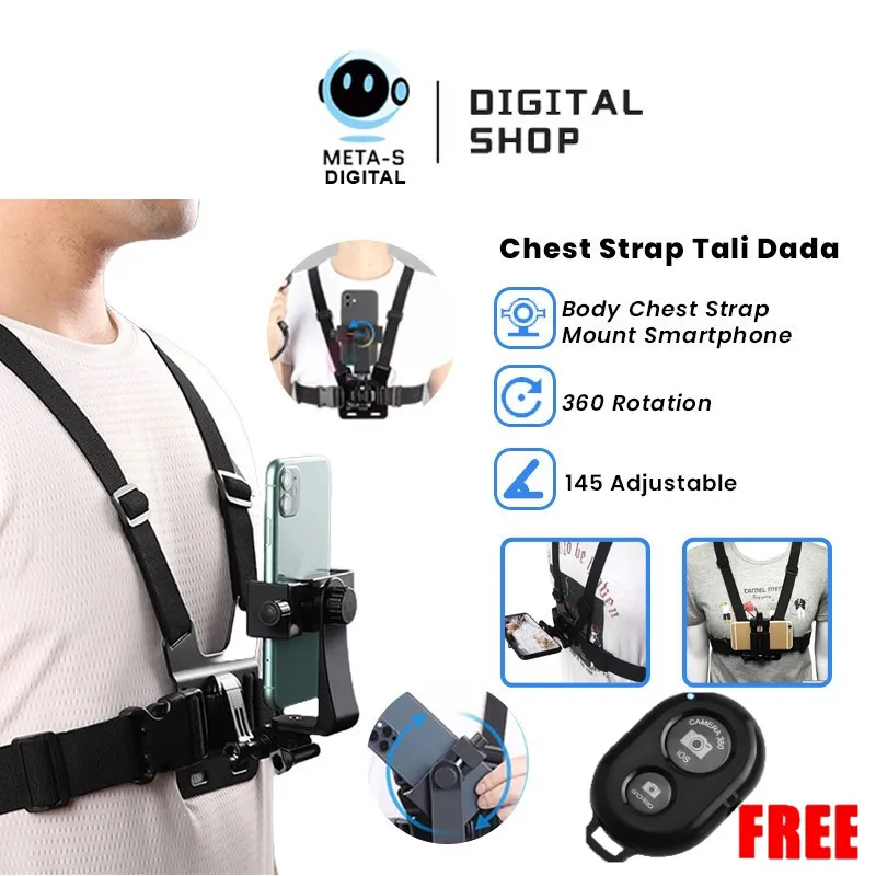 Ponsel Dada Mount Smartphone Hold HP Kamera Vlog GoPro Action Cam Hero Action Cam untuk Tali Chest Strap Dudukan Dada