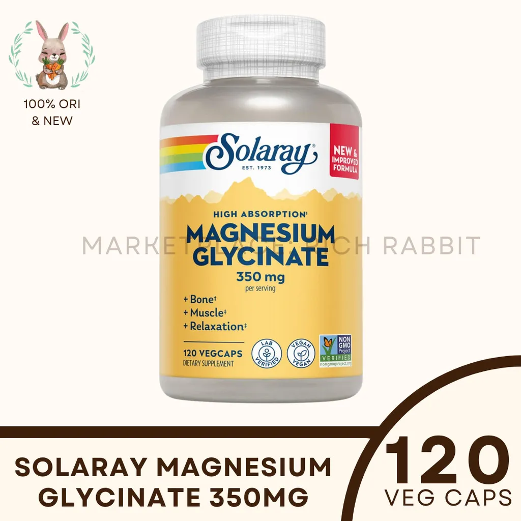 Solaray Magnesium Glycinate 350 mg 120 Veg Suplement Kesehatan Vitamin