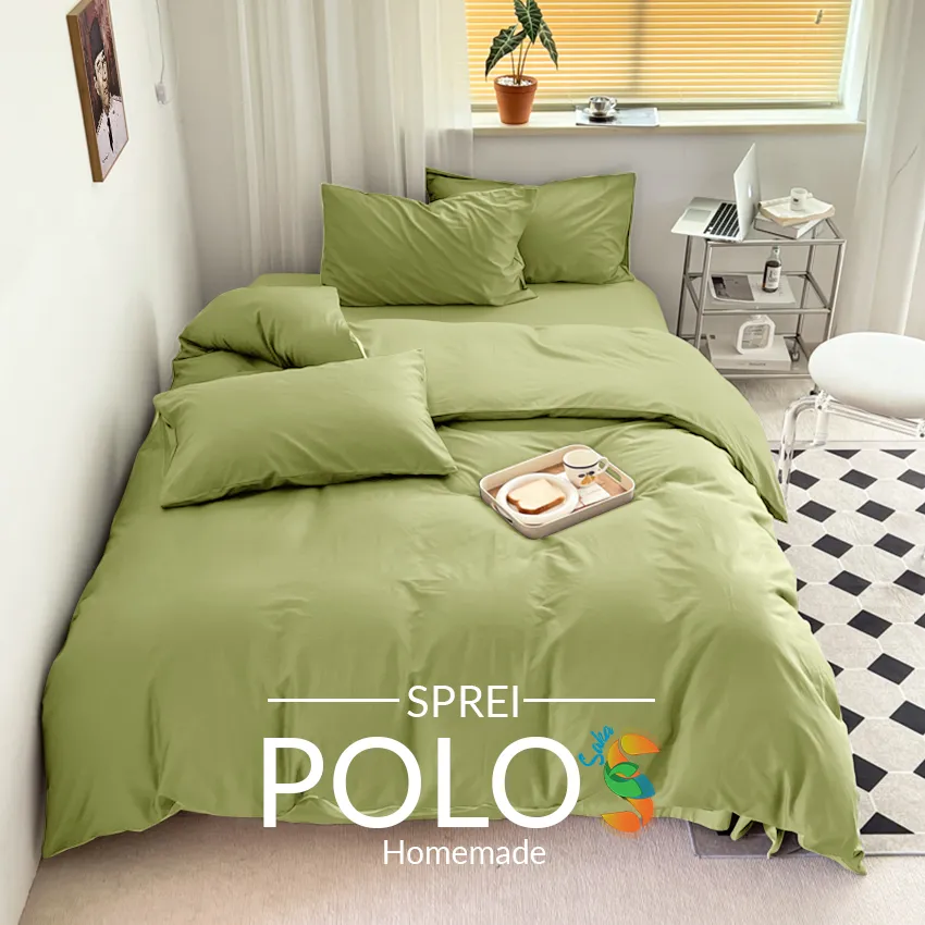 SPREI POLOS TANPA EMBOS MURAH 2 BANTAL 2 GULING SUDUT KARET