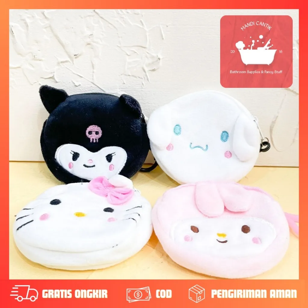POUCH KOIN KAIN SANRIO KP-1152 TEMPAT KOIN LUCU IMUT KARTUN COD TERJANGKAU BISA PILIH
