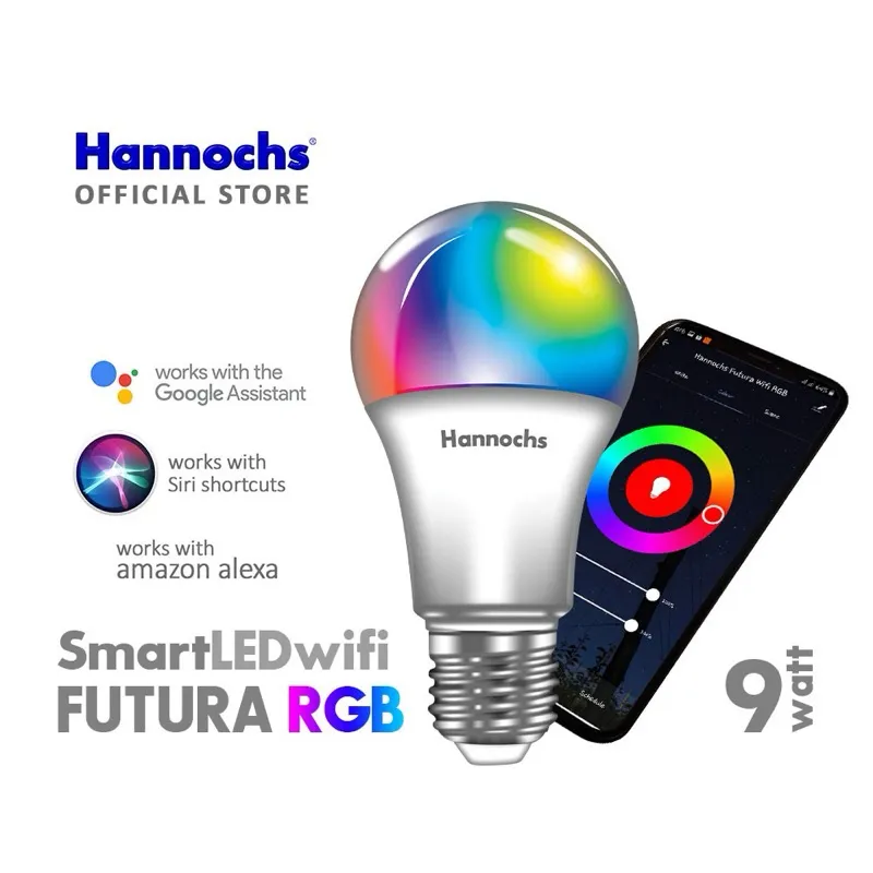 [ HARGA PROMO CUCI GUDANG !!! ] Hannochs Smart LED Futura 9W 14W CCT / RGB - Lampu LED Bulb Wifi Wi-fi 9 Watt / 14 Watt Kontrol HP / Aplikasi