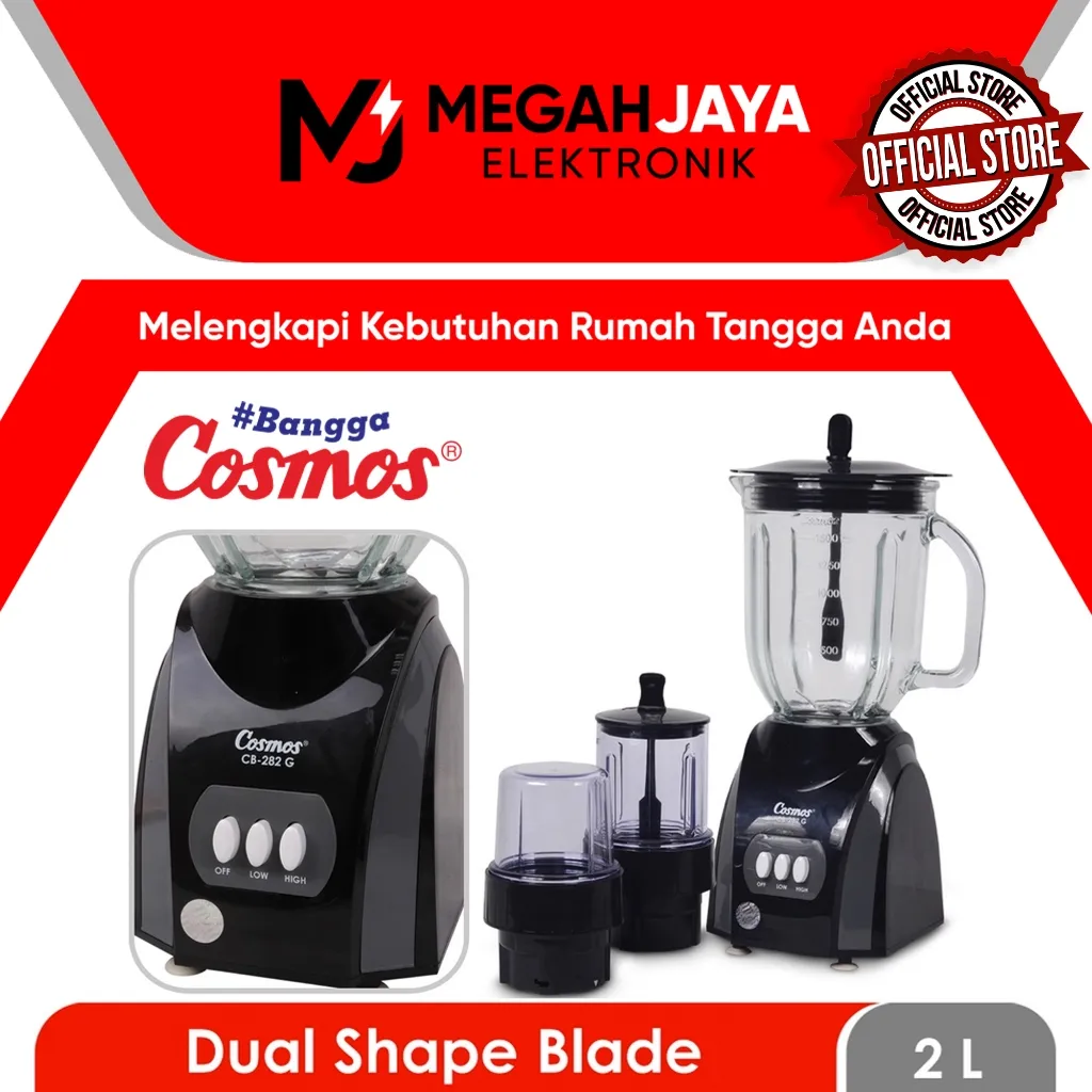 [COD READY] COSMOS BLENDER 3 IN 1 CB282G / CB-282G / CB 282G (KACA / 2 LITER) GARANSI RESMI