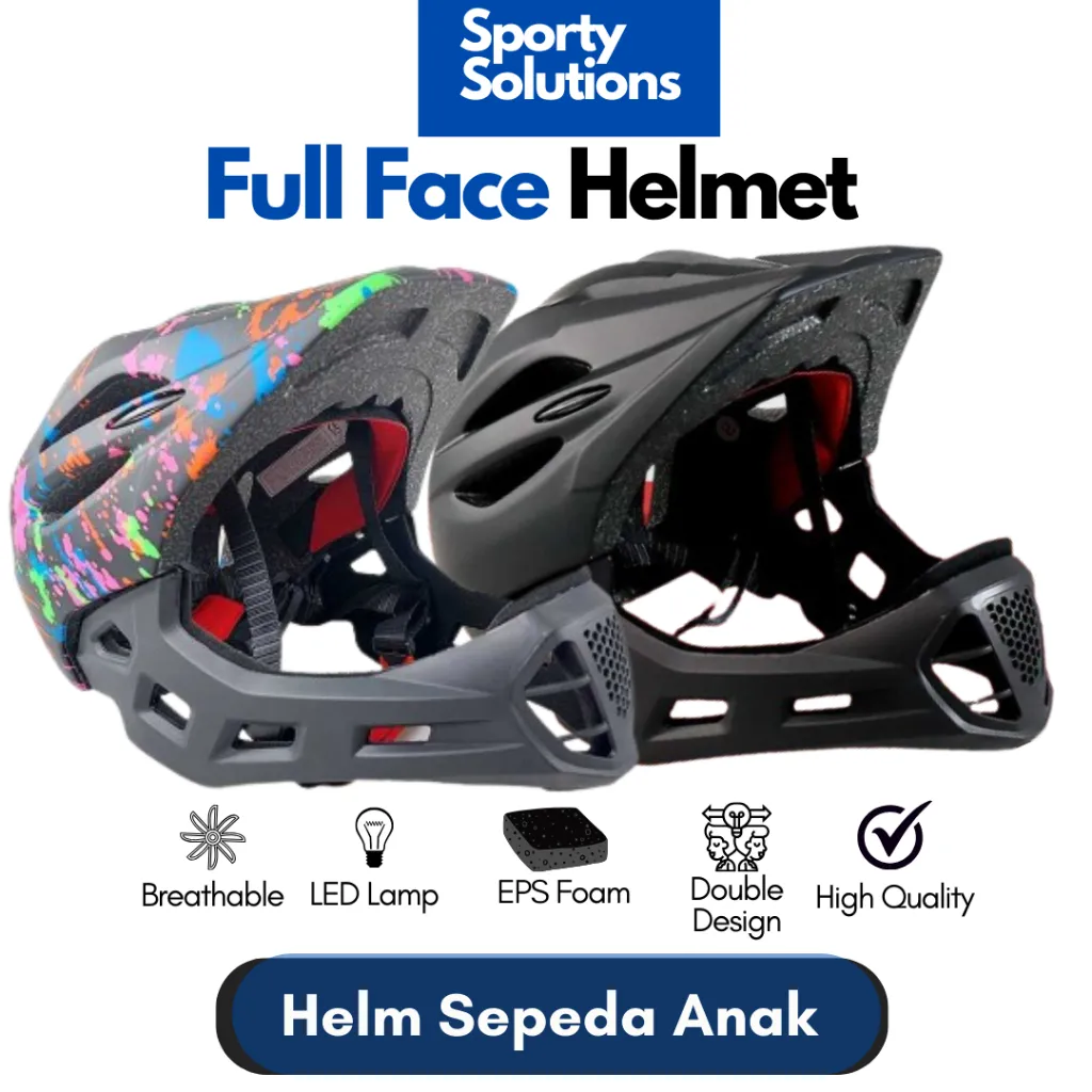 Helm Kids Sepeda Anak 2 in 1 / Helm Pushbike Balance Bike Full Face Helmet Children Sports