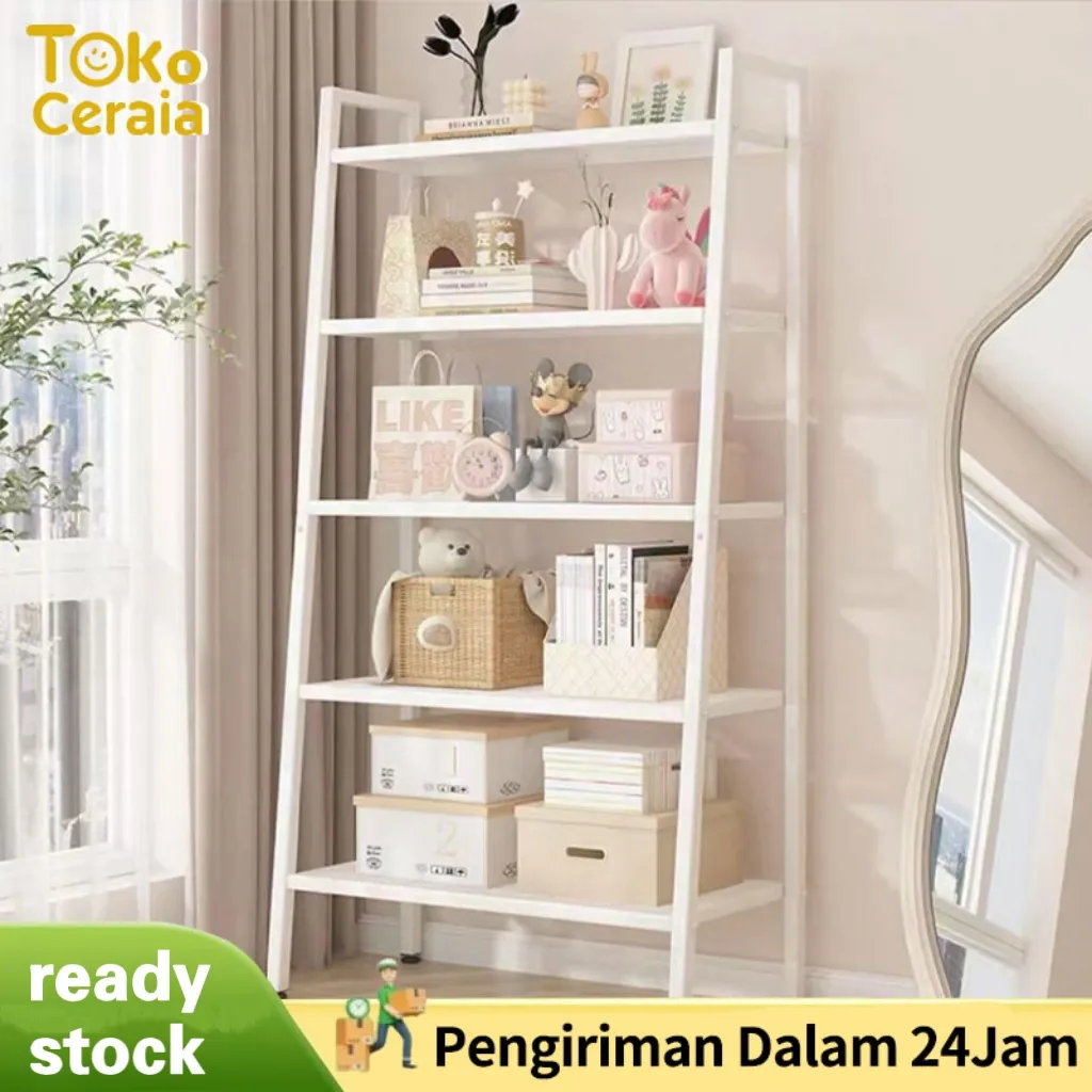 Rak Buku Rak Ruang Tamu Serbaguna Rak Pajangan Minimalis Rak buku besi bertingkat Rak lantai ruang tamu/dapur