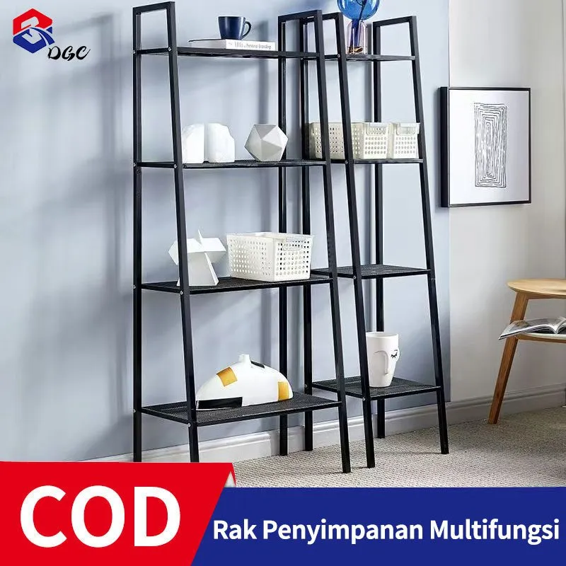 DGC Rak Ruang Tamu Serbaguna Rak Bunga Rak Buku Minimalis Rak Susun Serbaguna Rak Besi Putih/Hitam