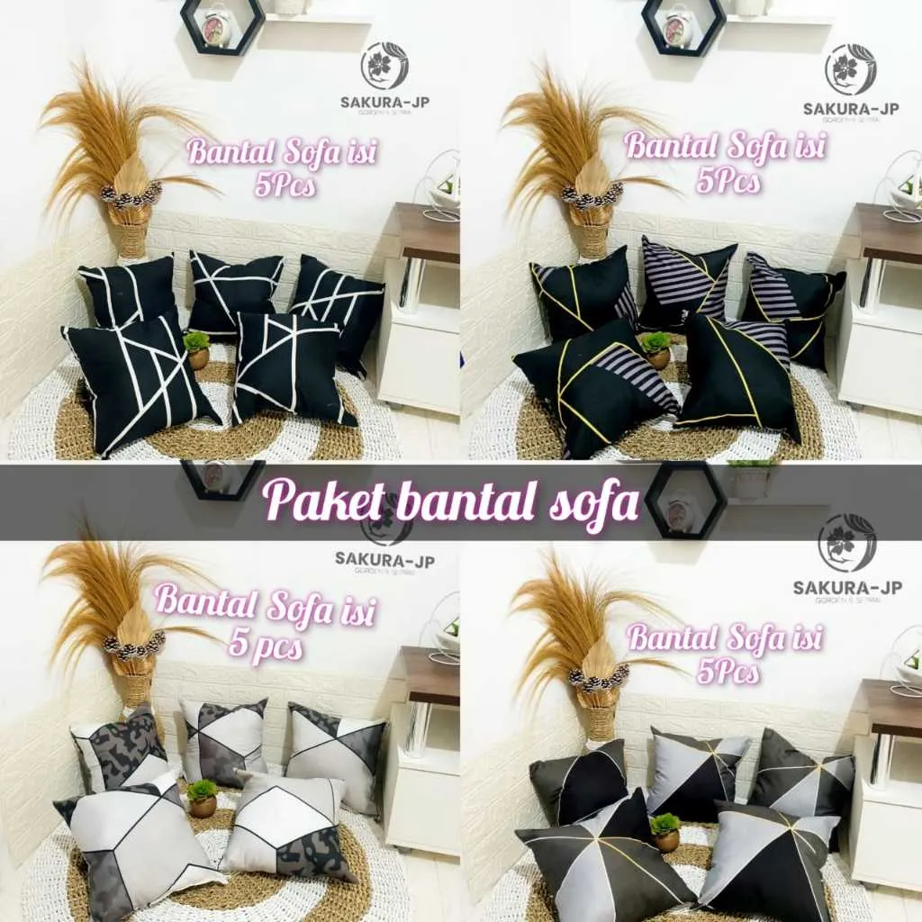 Set bantal sofa isi 5 pcs