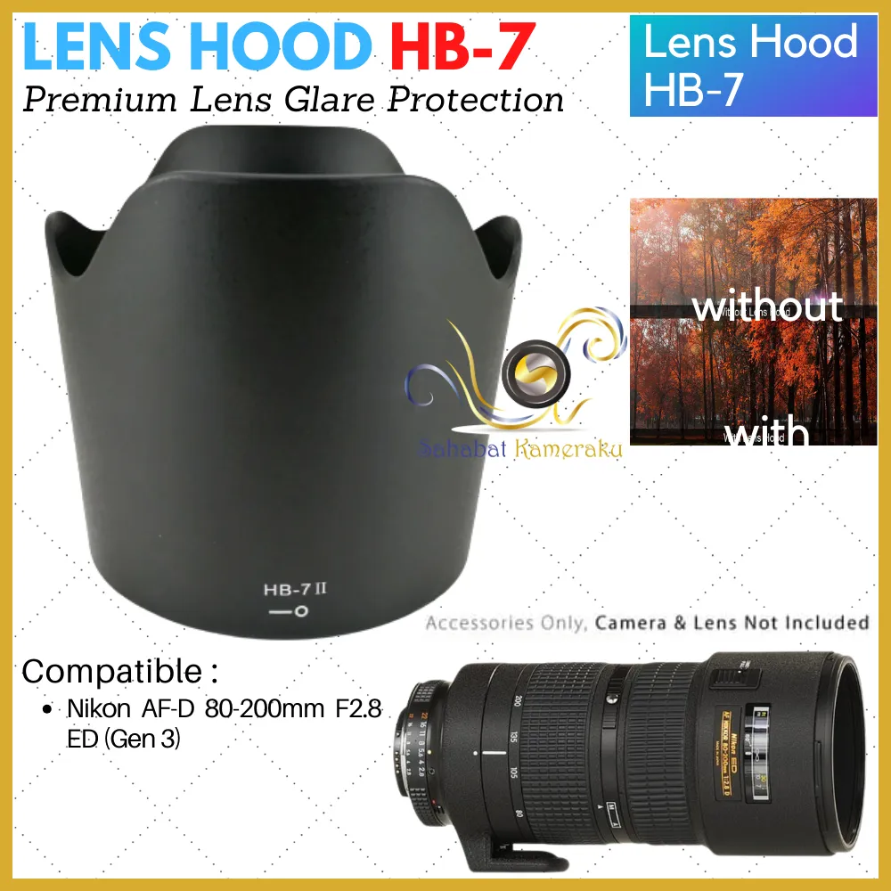 HB-7 II 7II Lens Hood Lenshood Flower Shape for Lensa Nikon 80-200 80-200mm f/2.8 HB7 HB-7ii 77mm