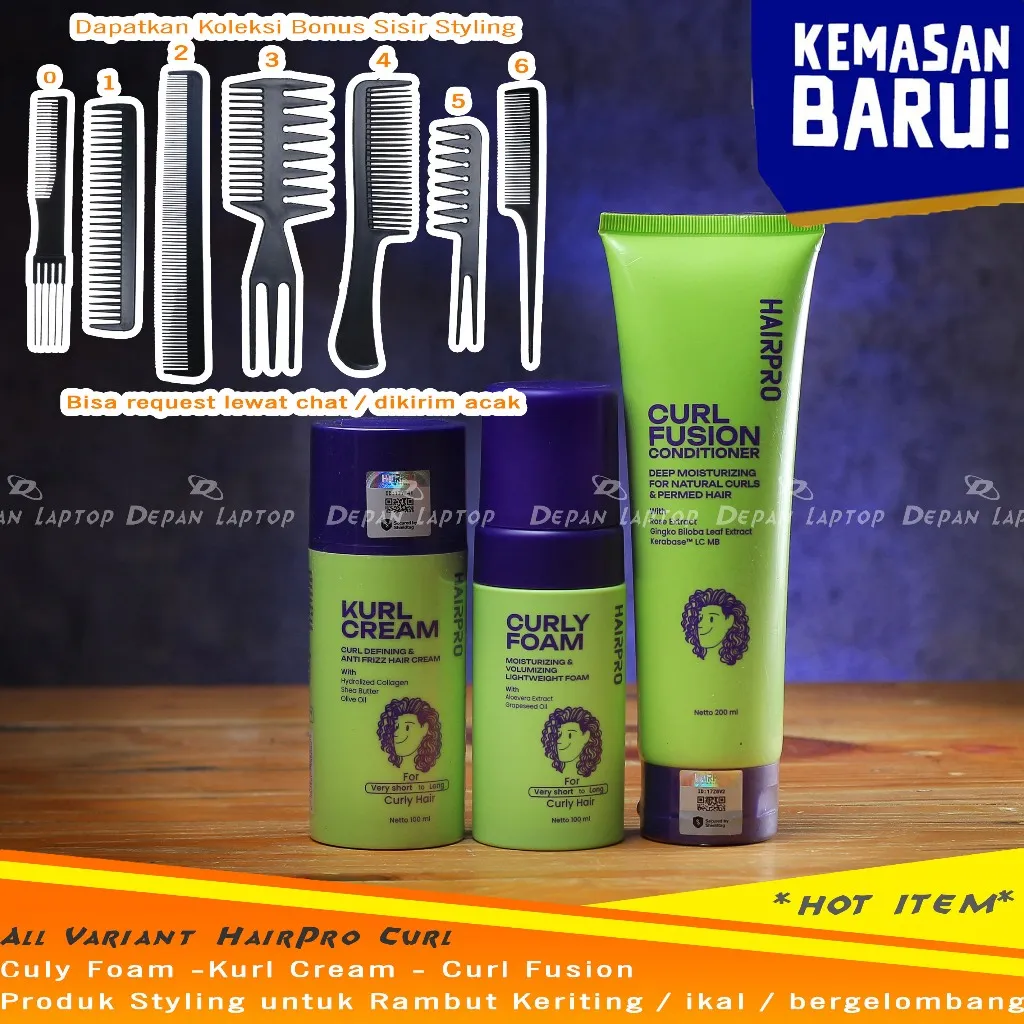 Hairnerds Professional HairPro Kurl Cream Curl Fusion Conditioner Curly Foam perawatan dan Styling  untuk Rambut Keriting ikal Bergelombang