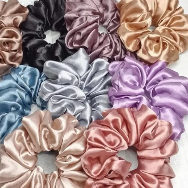 lusinan ikat rambut scrunchie | scrunchie satin 12PCS