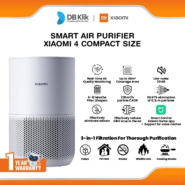 Xiaomi Smart Air Purifier 4 Compact Size - Penyaring Udara Ionisasi