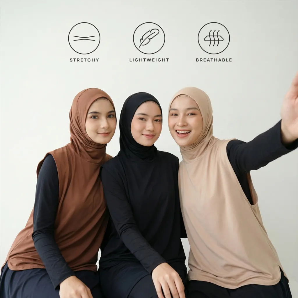 RTSR Abilla Outer Hijab Sport Olahraga Wanita Padel Tenis Outfit Renang